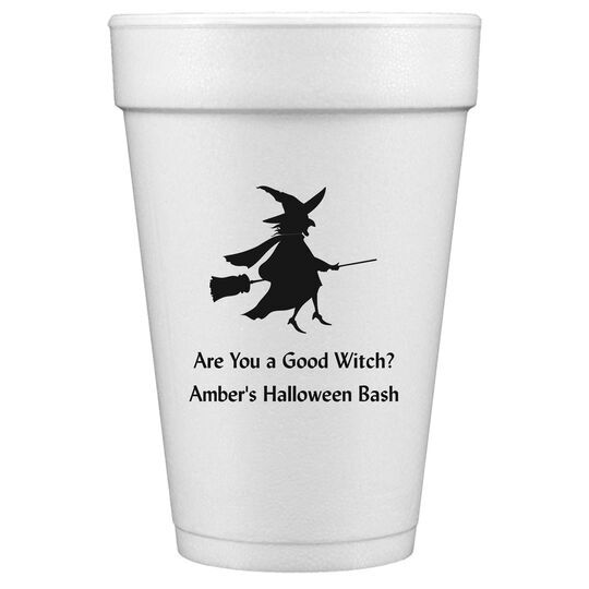Flying Witch Styrofoam Cups